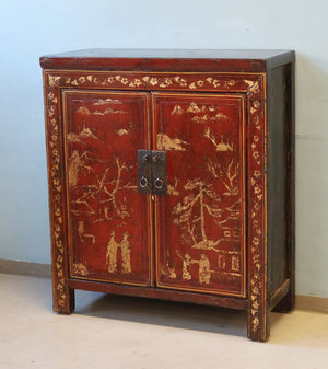 CREDENZINE, STIPI - CREDENZINA SHANXI 2 ANTE DECORATE - CS-11395