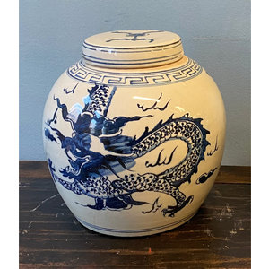 VASI - VASO STONDATO IN CERAMICA DECORATA CON COPERCHIO - VV-11396