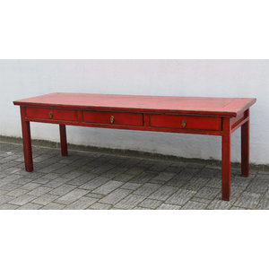 9509  grande tavolo cinese lacca rossa