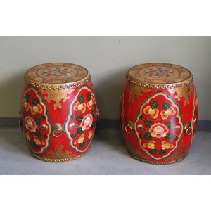 OGGETTI, COMPLEMENTI - TAMBURO A BOTTE TIBET DECORATO - OC-11495