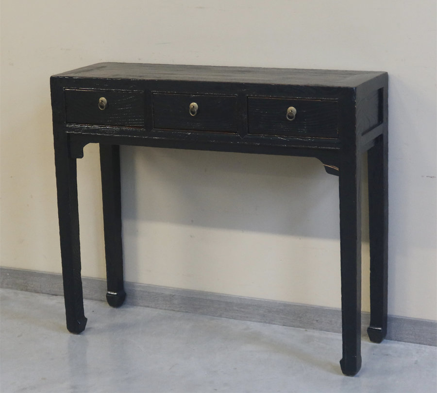 TAVOLI, CONSOLLES, SCRITTOI - CONSOLLE CINESE LACCA NERA - TC-11503