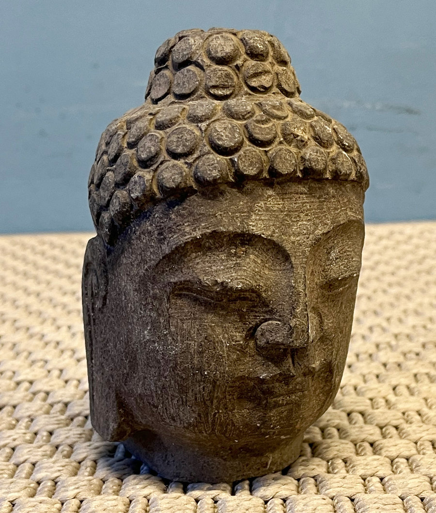 STATUE - TESTA BUDDHA MIGNON IN PIETRA - SS-11504