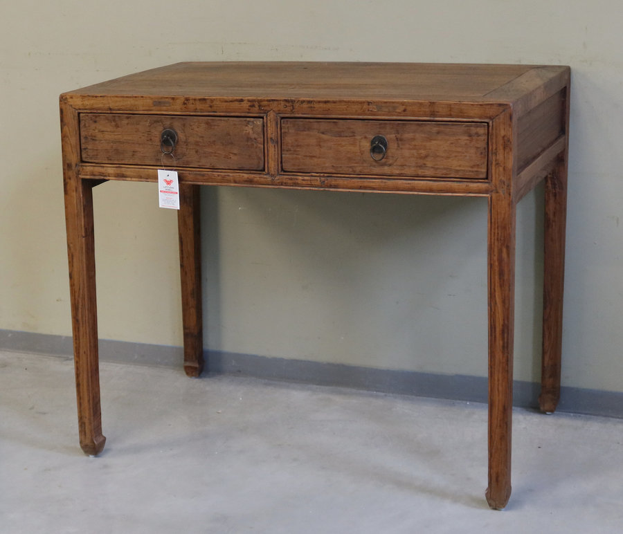 TAVOLI, CONSOLLES, SCRITTOI - SCRITTOIO CINESE OLMO CINESE 2 CASSETTI - TC-11550