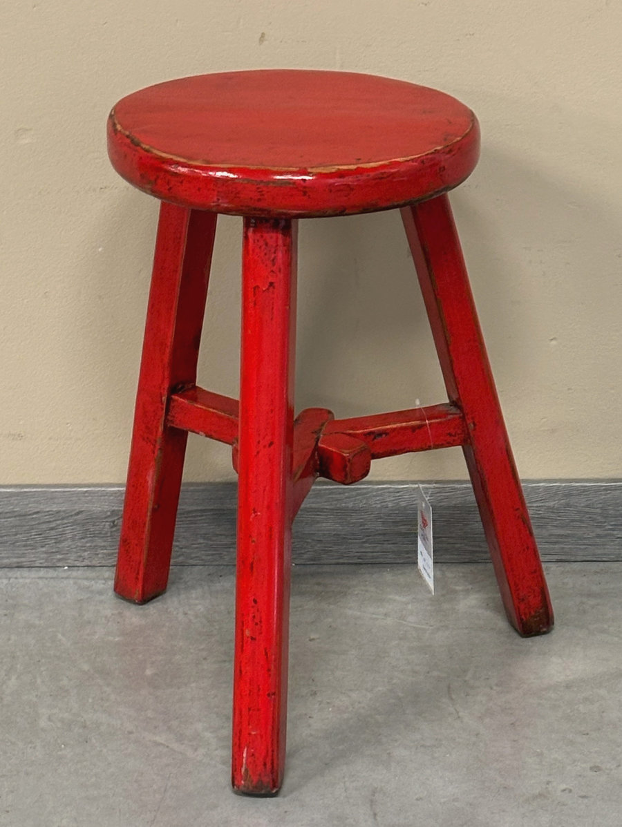 SEDIE, PANCHE - SGABELLO CINESE LACCA ROSSA - SP-11579