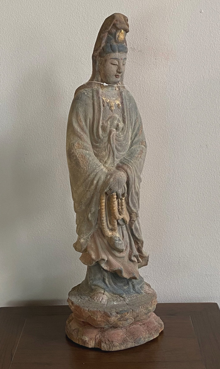 STATUE - STATUA LIGNEA GUANYIN - SS-11590