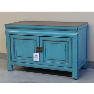 CREDENZINE, STIPI - STIPO 2A LACCA AZZURRA TOP OLMO NATURALE - CS-11633