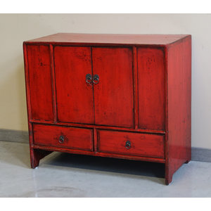 CREDENZINE, STIPI - CREDENZINO CINESE IN LACCA ROSSA - CS-11634