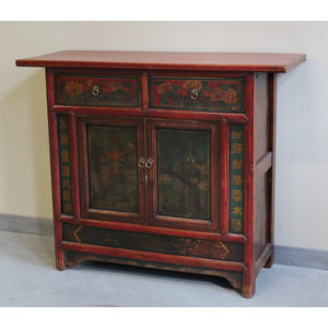 CREDENZE, MADIE - CREDENZA MONGOLIA DECORATA TOP AGGETTANTE - CM-11653