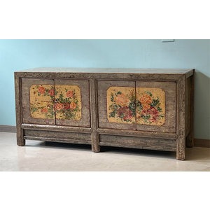 CASSAPANCHE - CREDENZA BASSA MONGOLIA 2 PANNELLI DECORATI - CP-11664