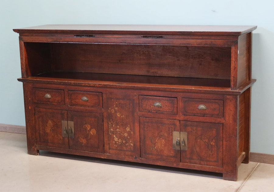 CREDENZE, MADIE - LUNGA CREDENZA GANZU CON DEC. LIEVE E VANO GIORNO - CM-11666