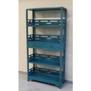 ARMADI - LIBRERIA CINESE LACCATA 2C CON INTAGLI - AA-11668