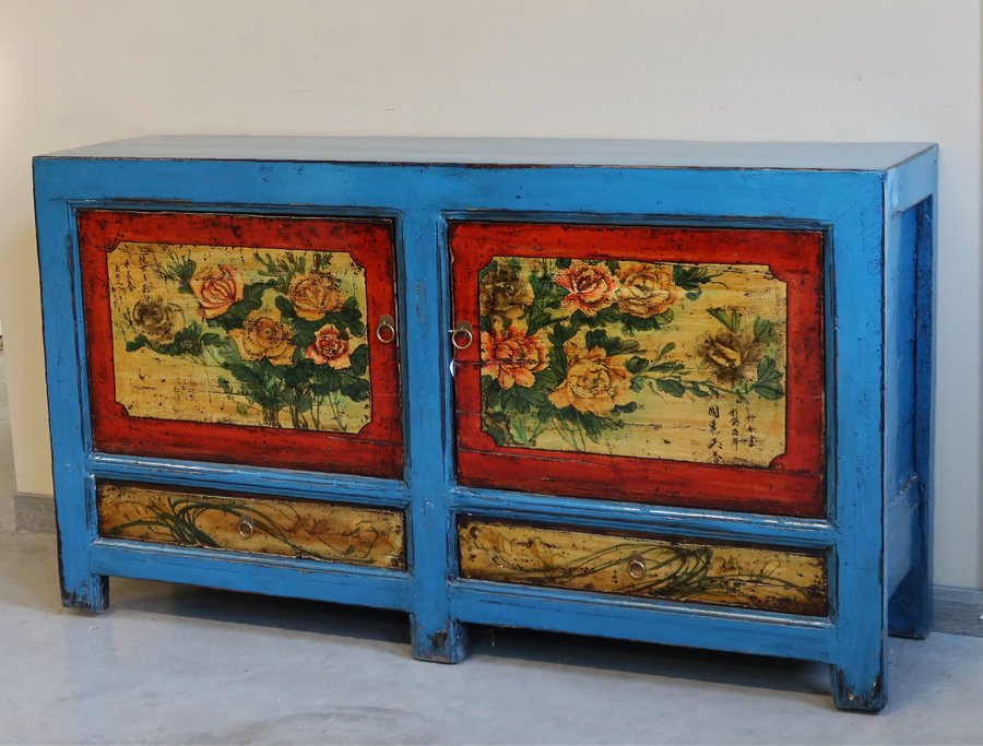 CREDENZE, MADIE - MADIA MONGOLIA 2 PANNELLI DECORATI - CM-11682