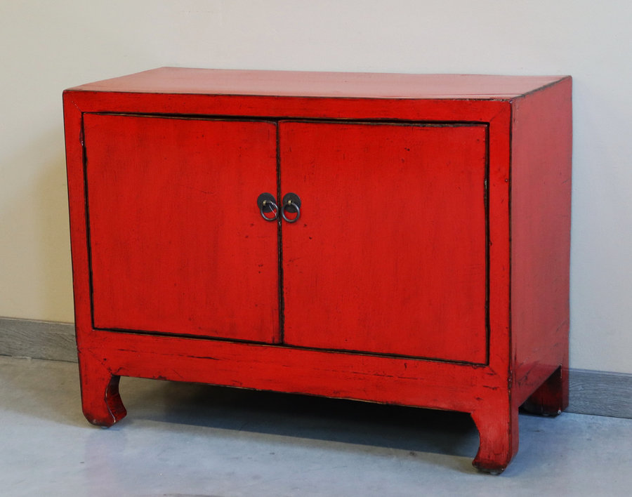 CREDENZINE, STIPI - CREDENZINO MONGOLIA LACCA BLU DUE ANTE - CS-11687