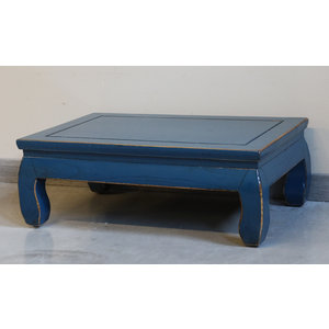 TAVOLI, TAVOLINI BASSI - TAVOLINO CINESE LACCA BLU GAMBE ARCUATE - TT-11698
