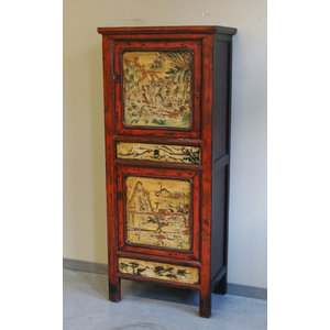 ARMADI - STRETTO ARMADIETTO CINESE PANNELLI DECORATI - AA-11722