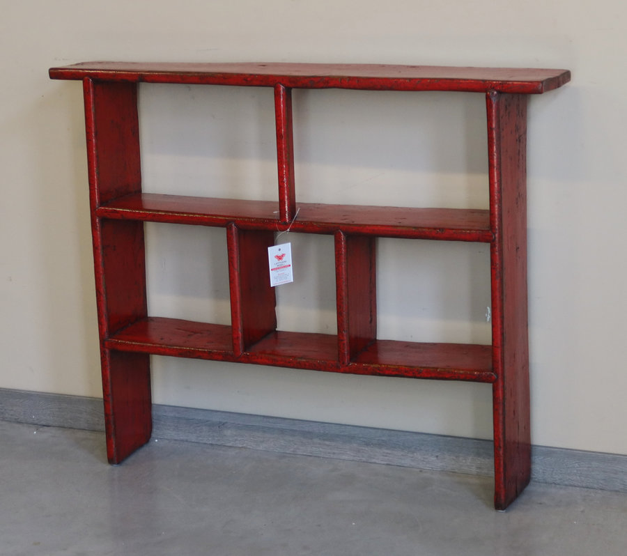 TAVOLI, CONSOLLES, SCRITTOI - ETAGERE IN LACCA ROSSA - TC-11744